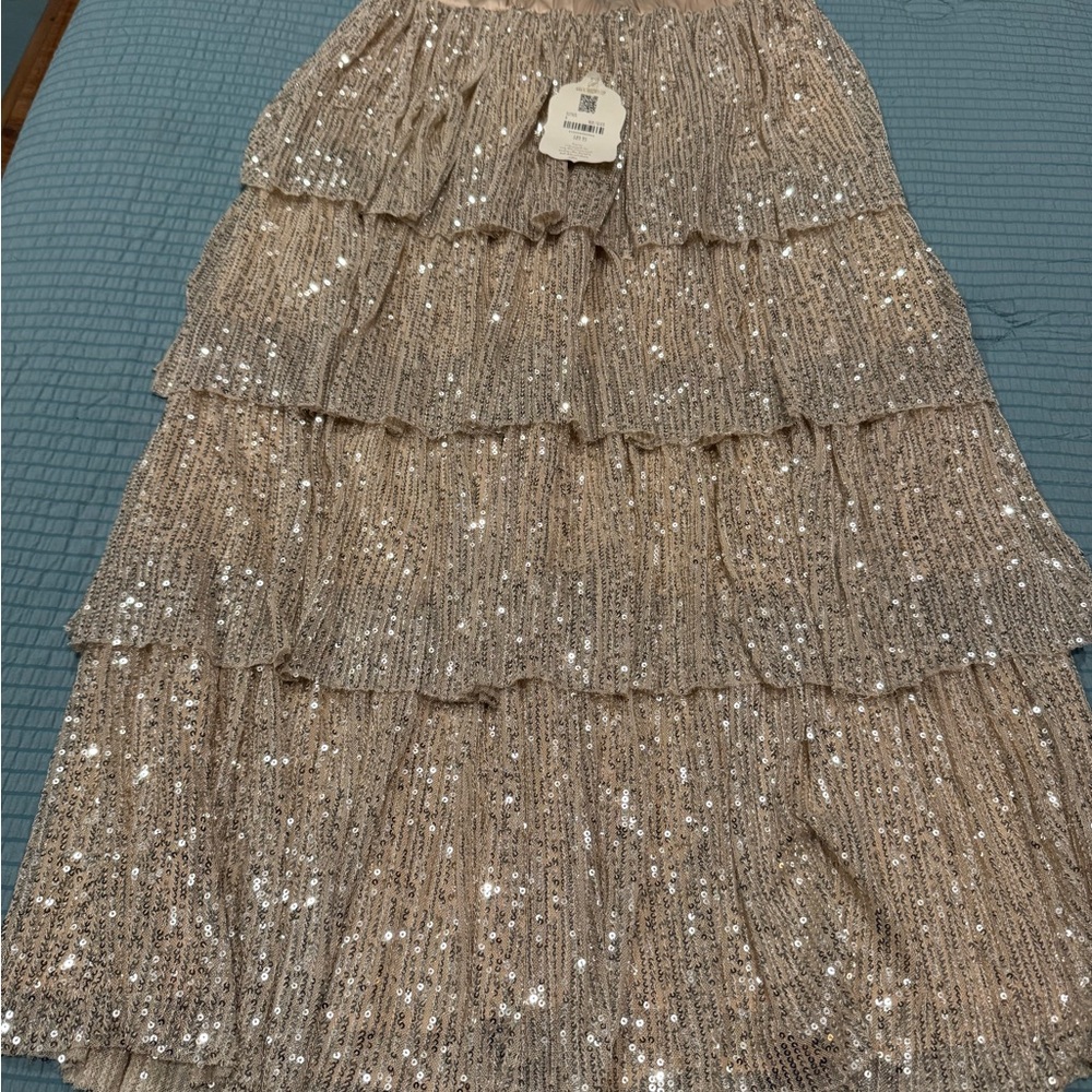 Sequin Tiered Skirt - Altar’d State